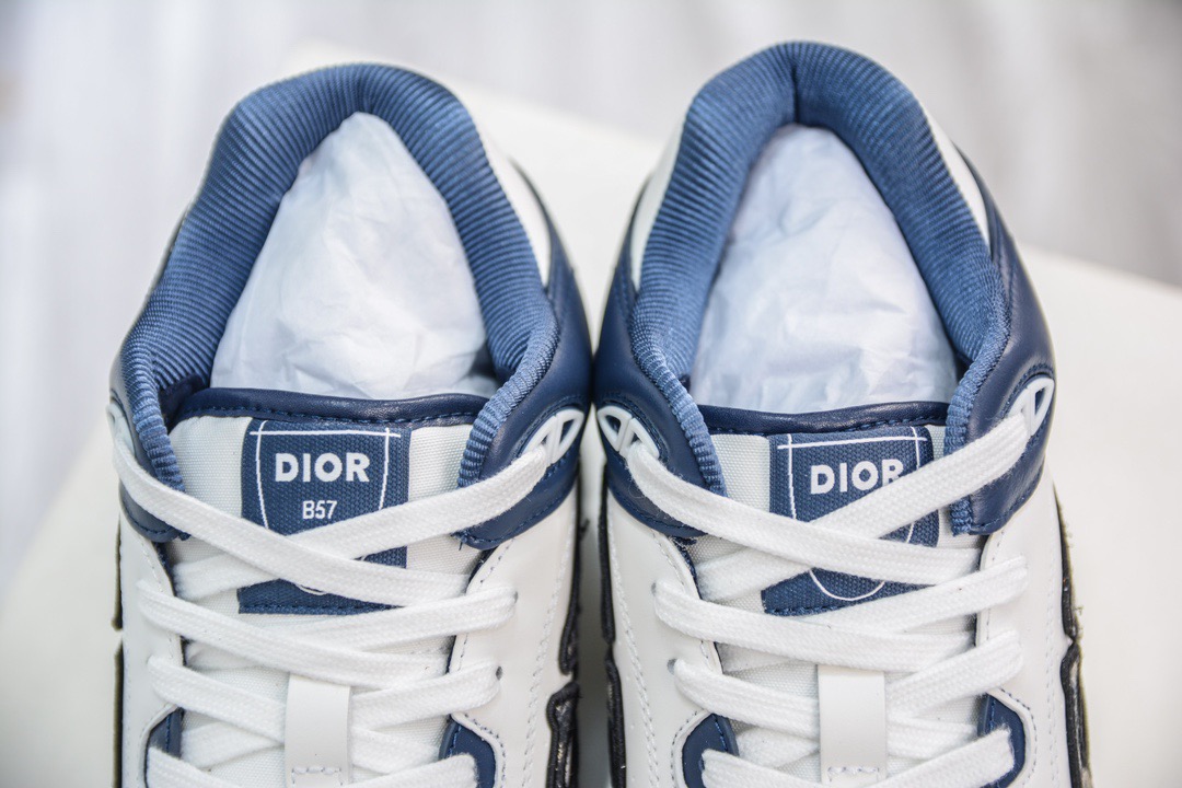 Dior B57 Mid-Top Sneakers Navy/White
