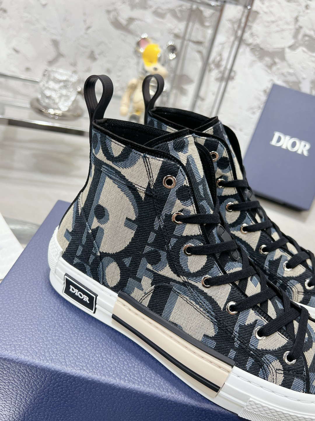 Dior B23 Oblique High-Top Sneakers Multicolor