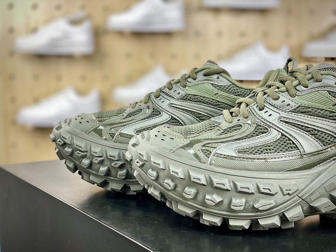 Balenciaga Defender Platform Sneakers Army Green