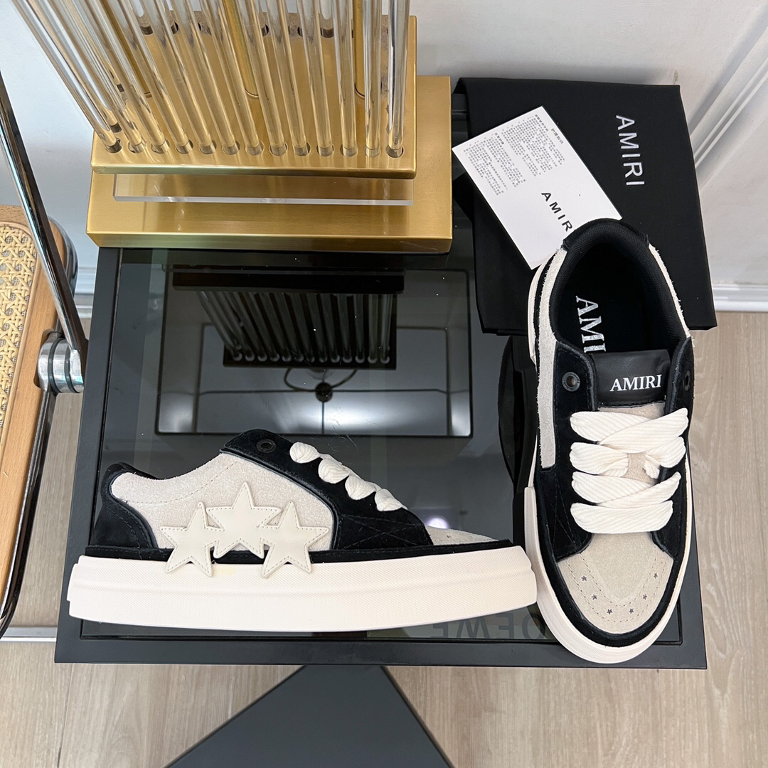 Amiri Star Panel Low-Top Sneakers Black/White