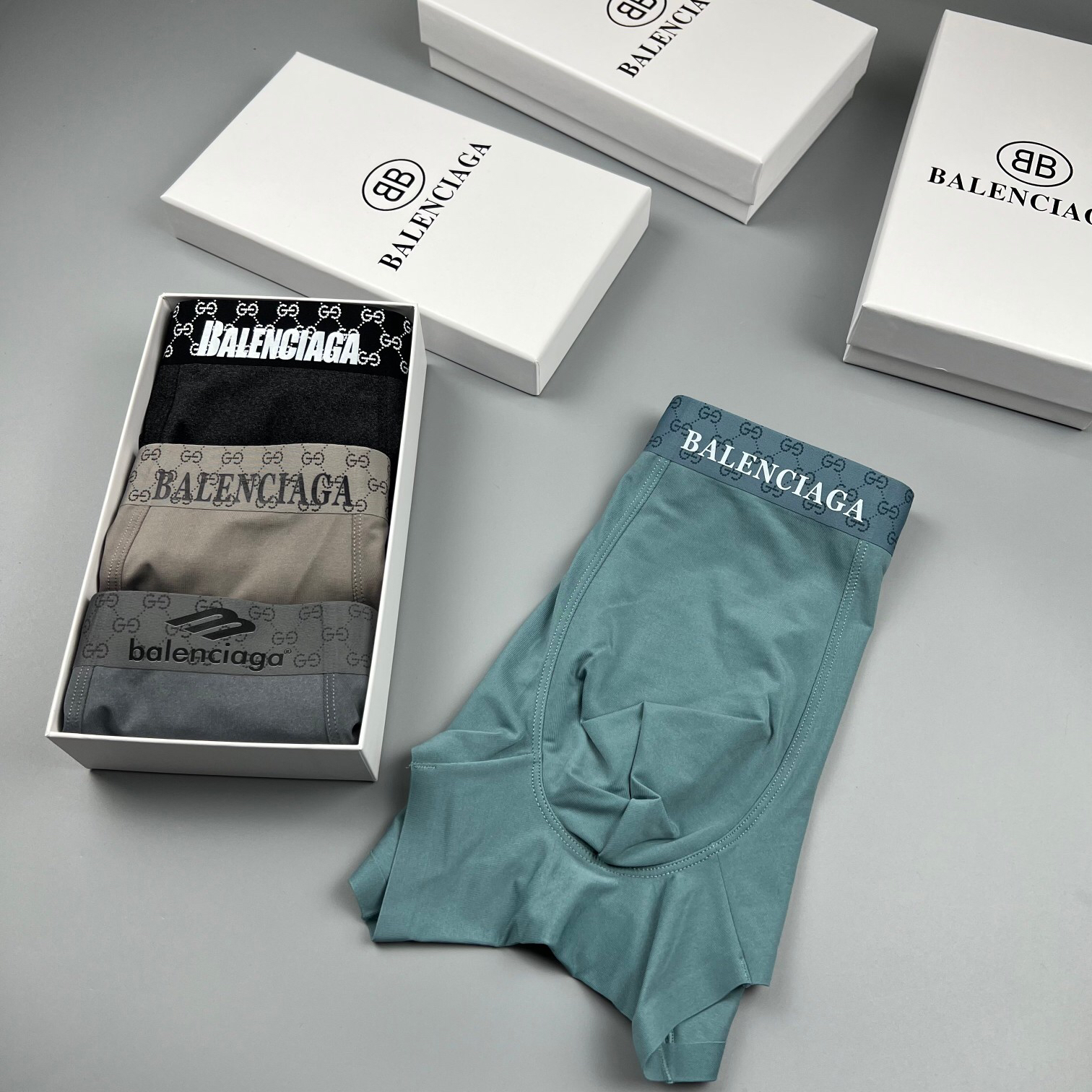 Balenciaga Ice Silk Boxer Briefs 3-Pack Multicolor