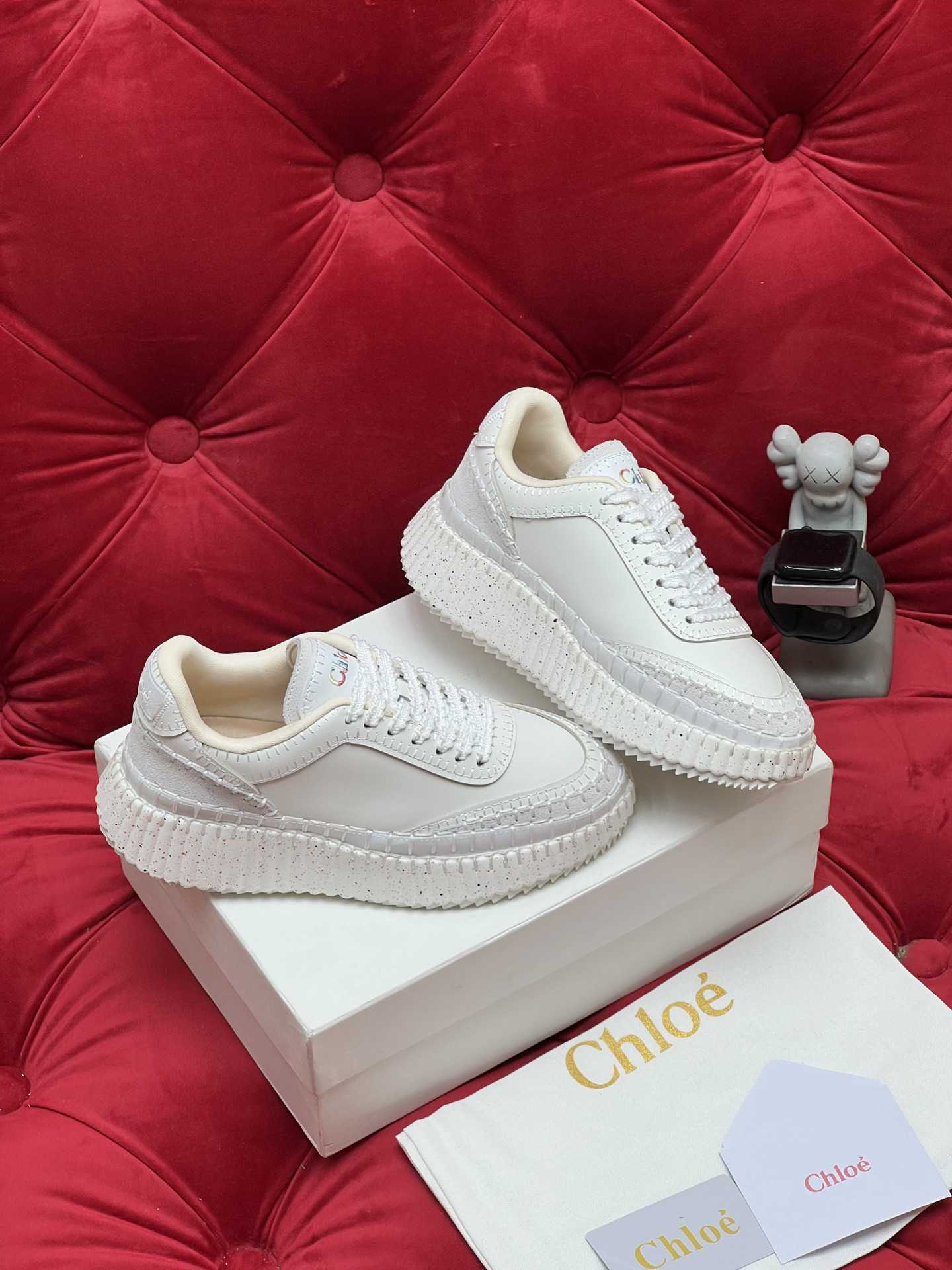 Chloe Chunky Low-Top Sneakers White