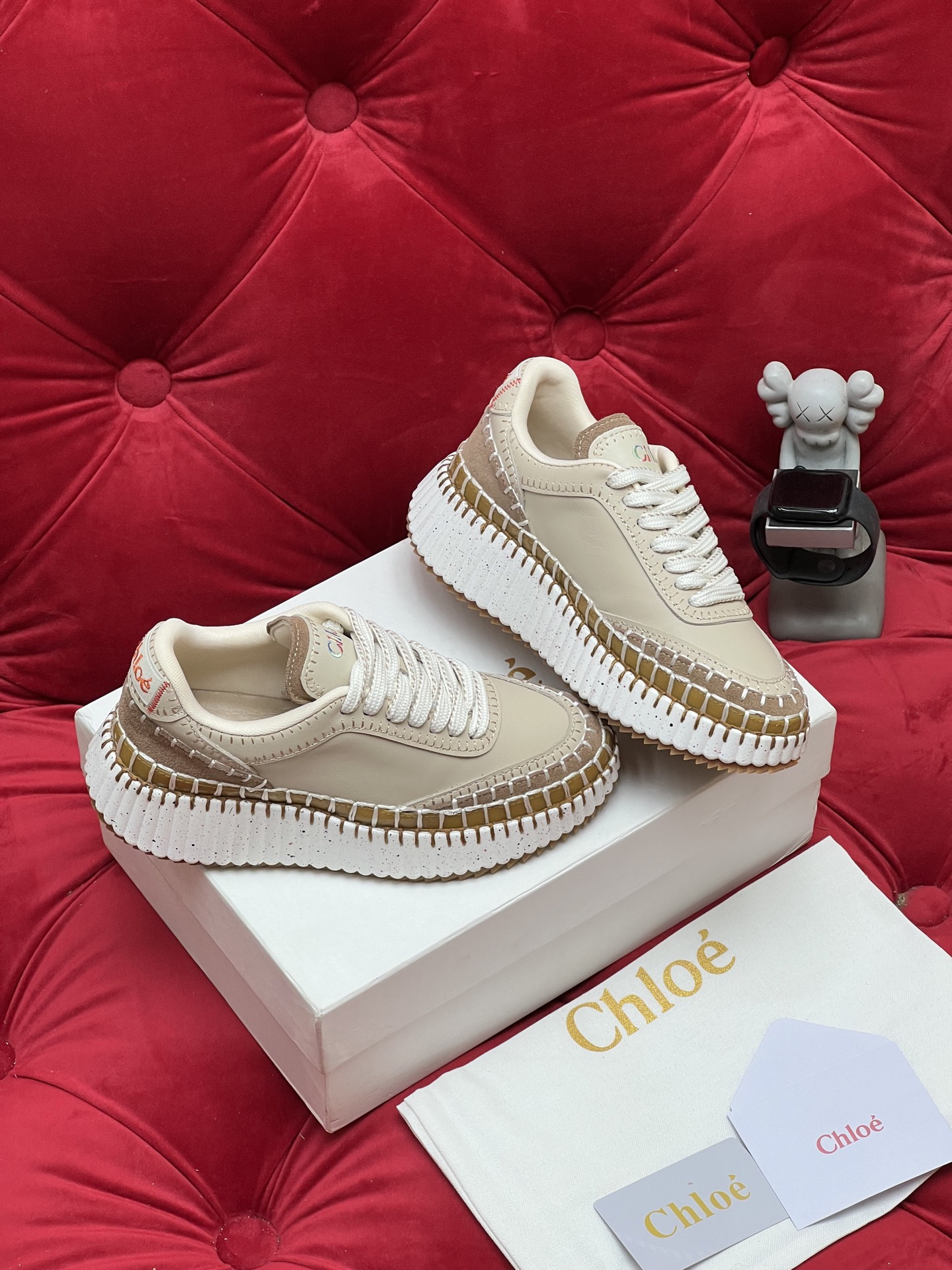 Chloe Chunky Casual Sneakers Beige