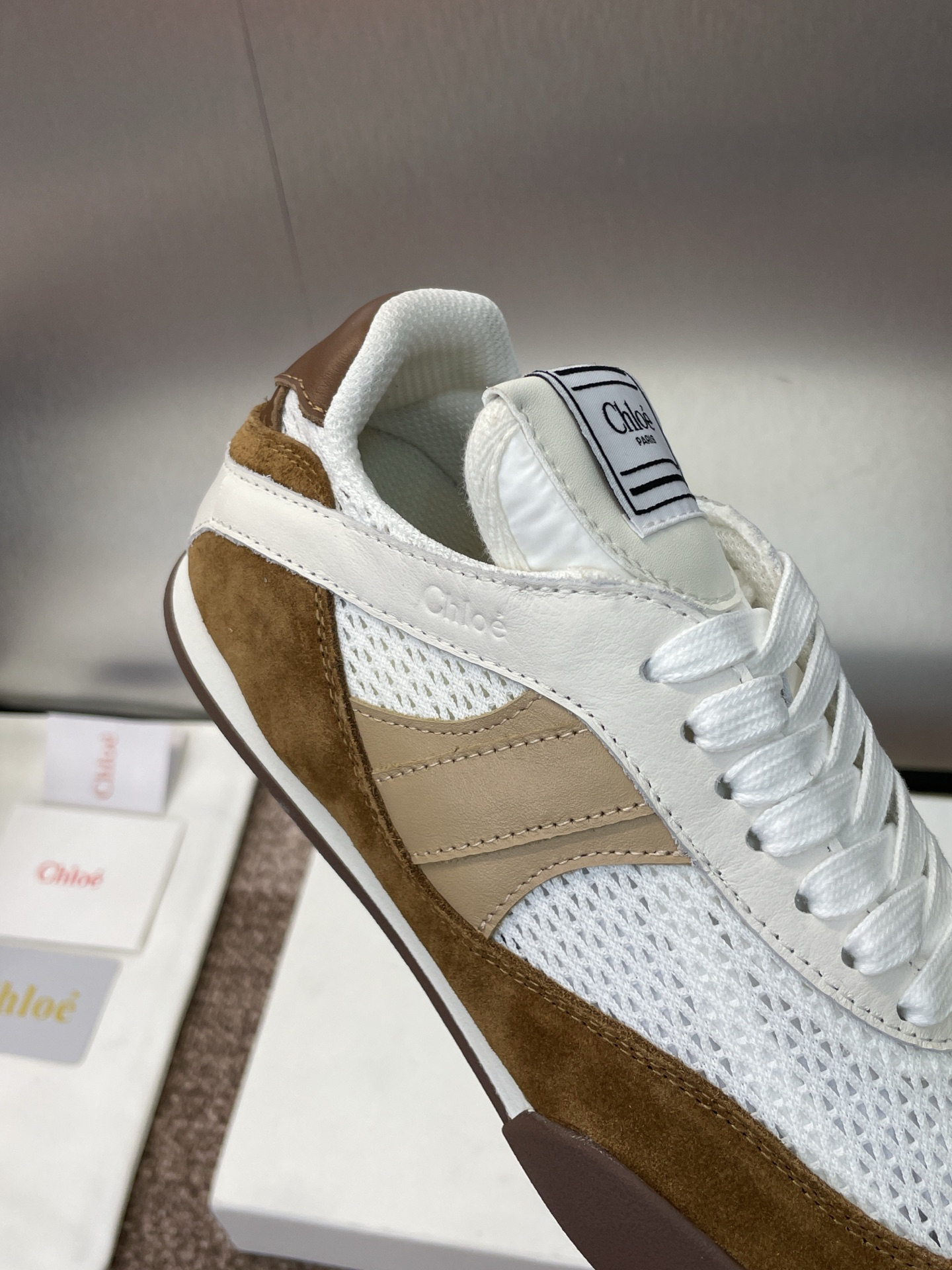 Chloe Runway Low-Top Sneakers Brown
