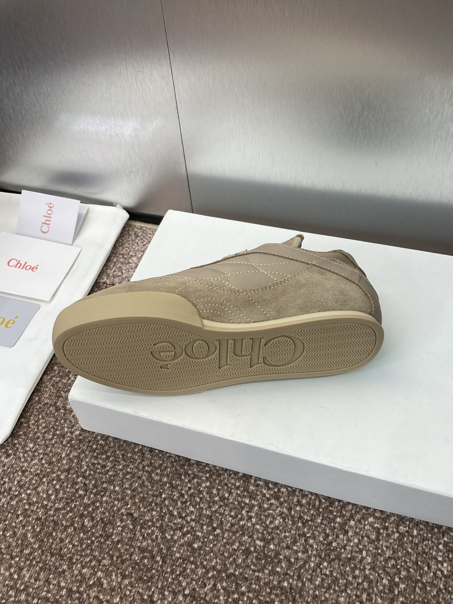 Chloe Runway Low-Top Sneakers Khaki