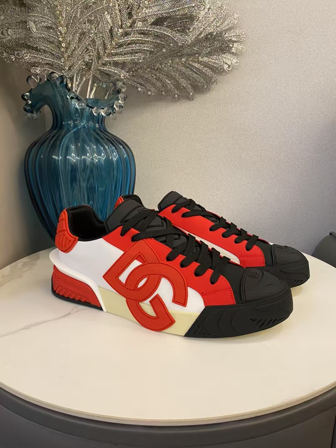 Dolce & Gabbana Leather Sport Sneakers Red