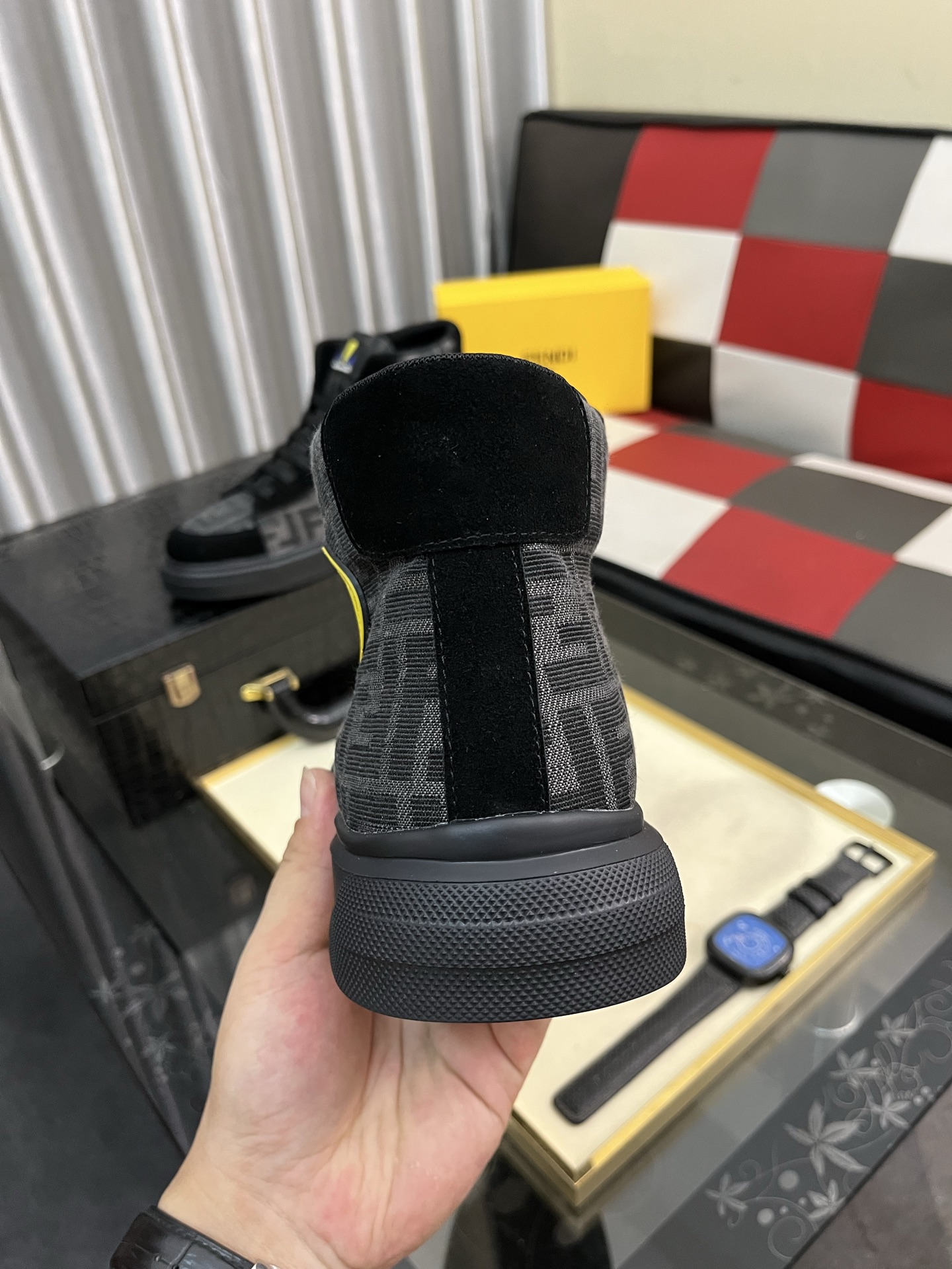 Fendi FF High-Top Sneakers Black
