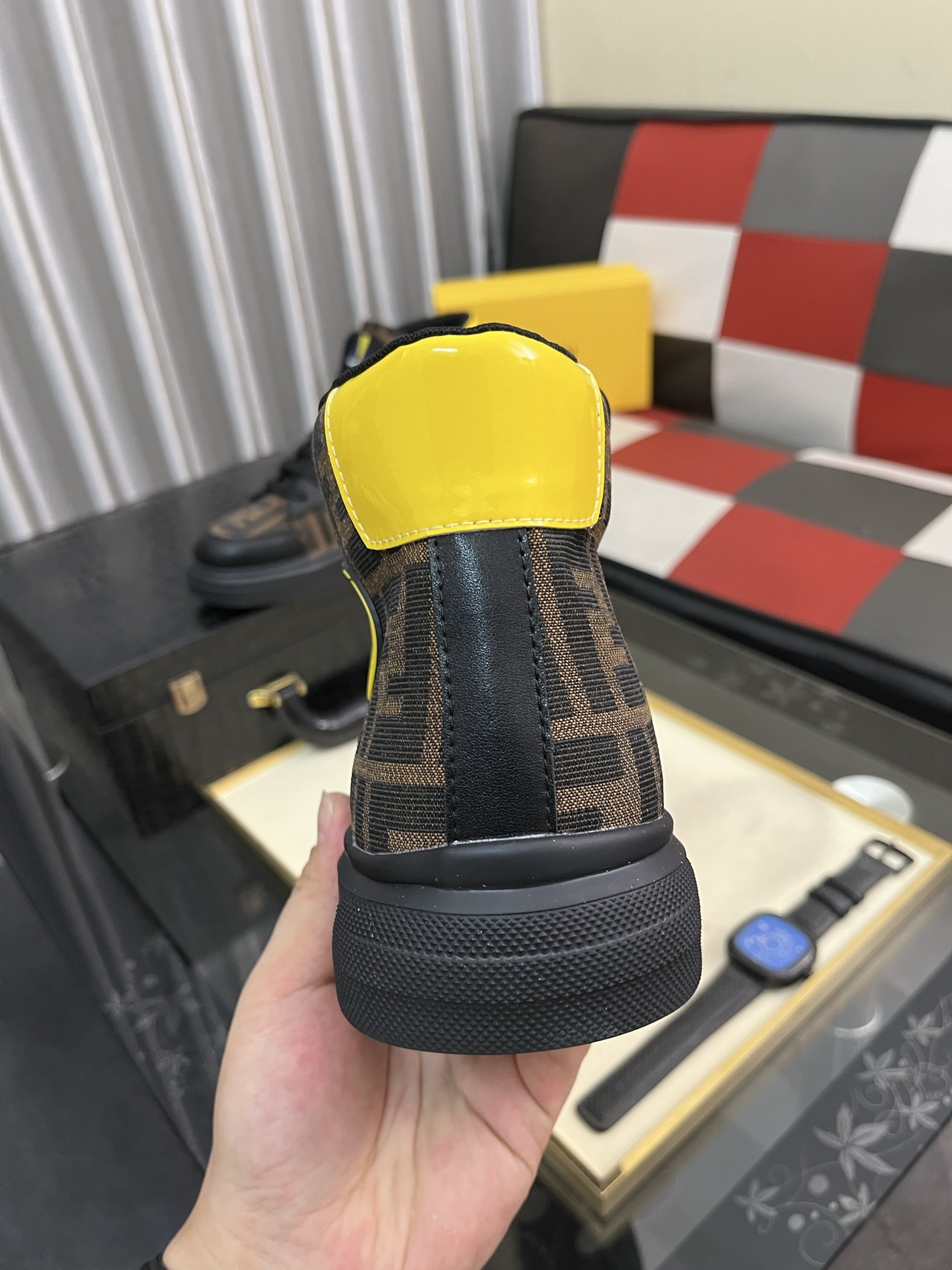 Fendi FF High-Top Sneakers Brown
