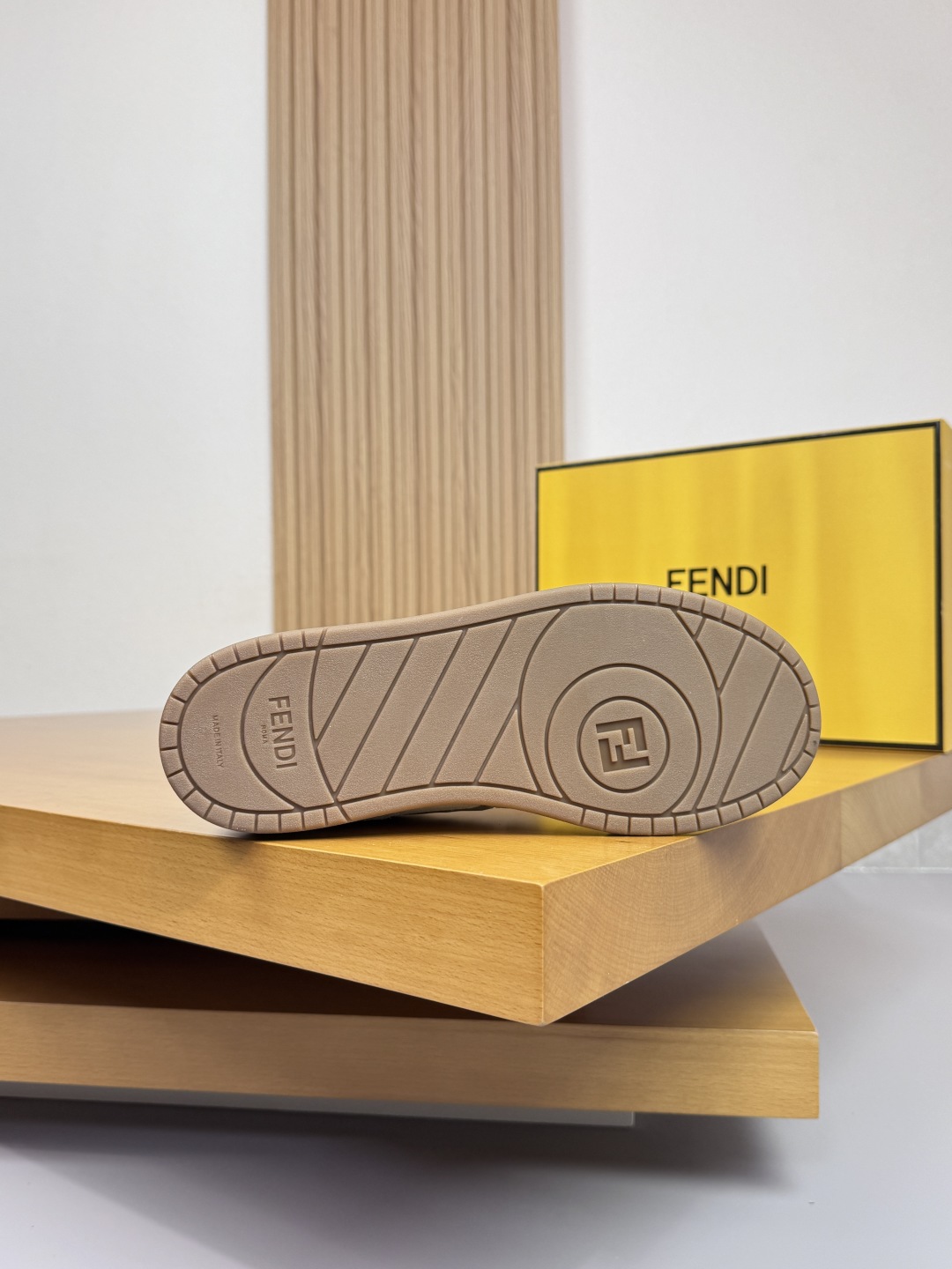 Fendi FF Canvas Suede Low-Top Sneakers White