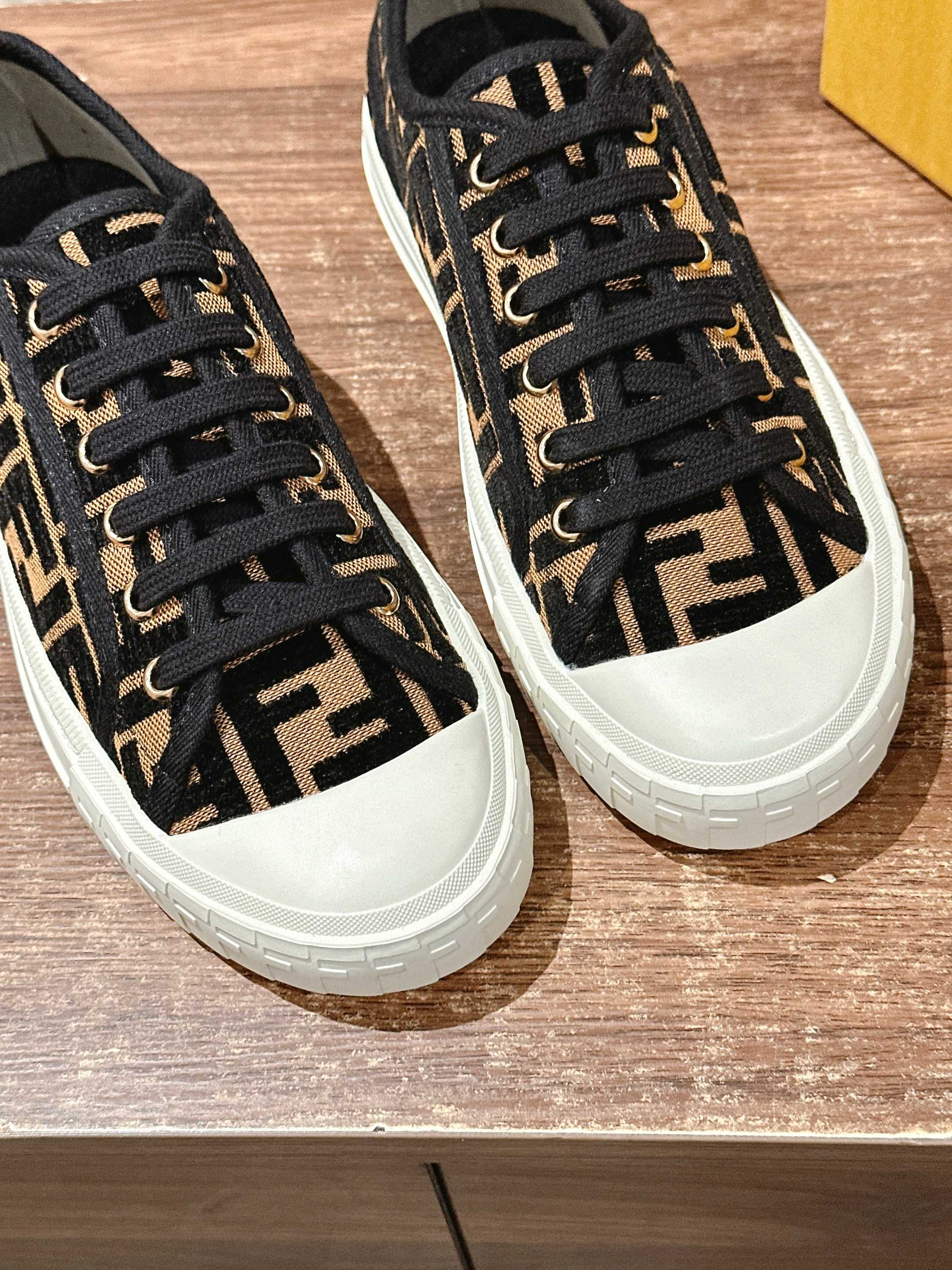 Fendi FF Canvas Sneakers Black