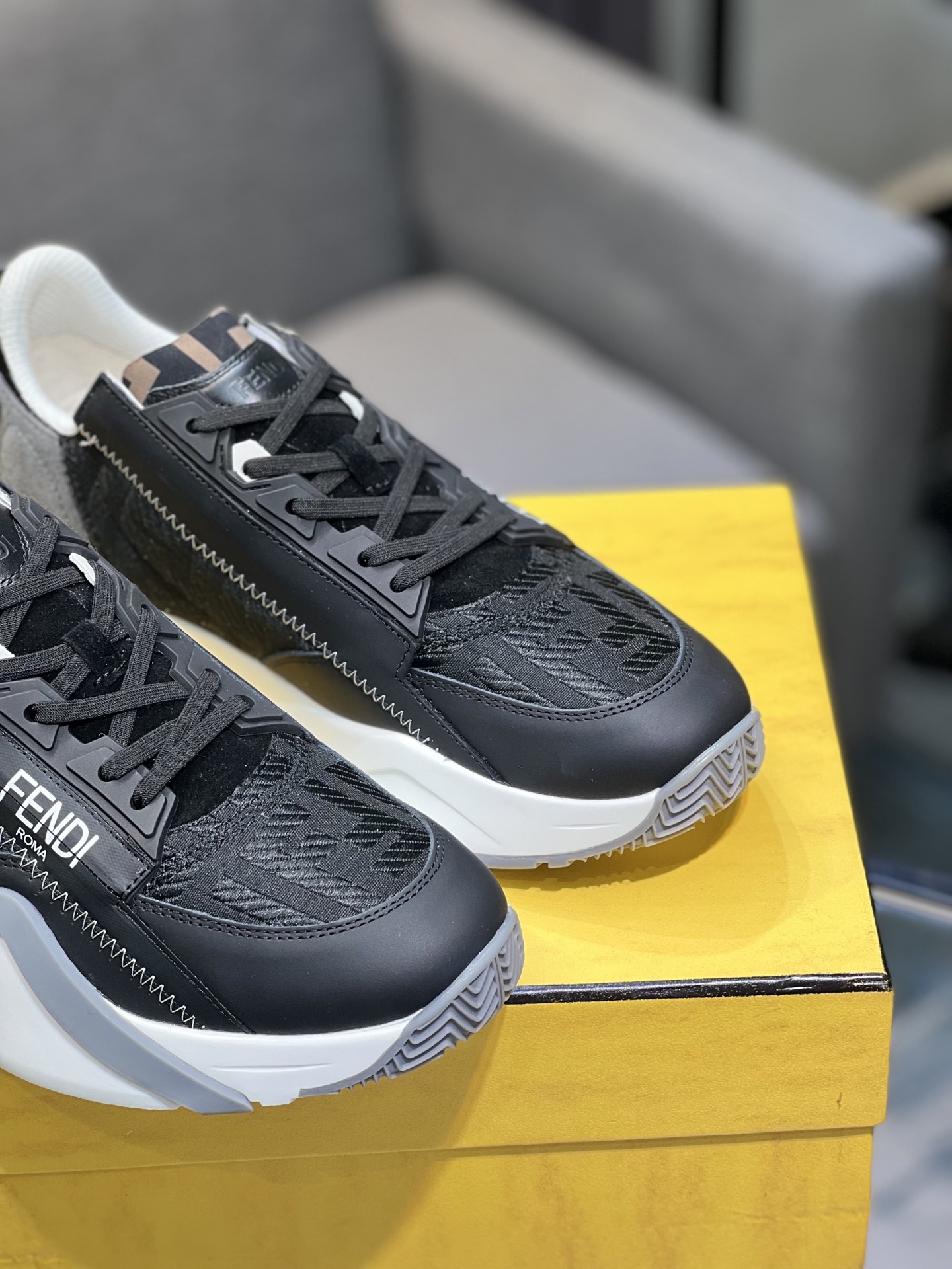 Fendi Flow Mesh Runner Sneakers Black