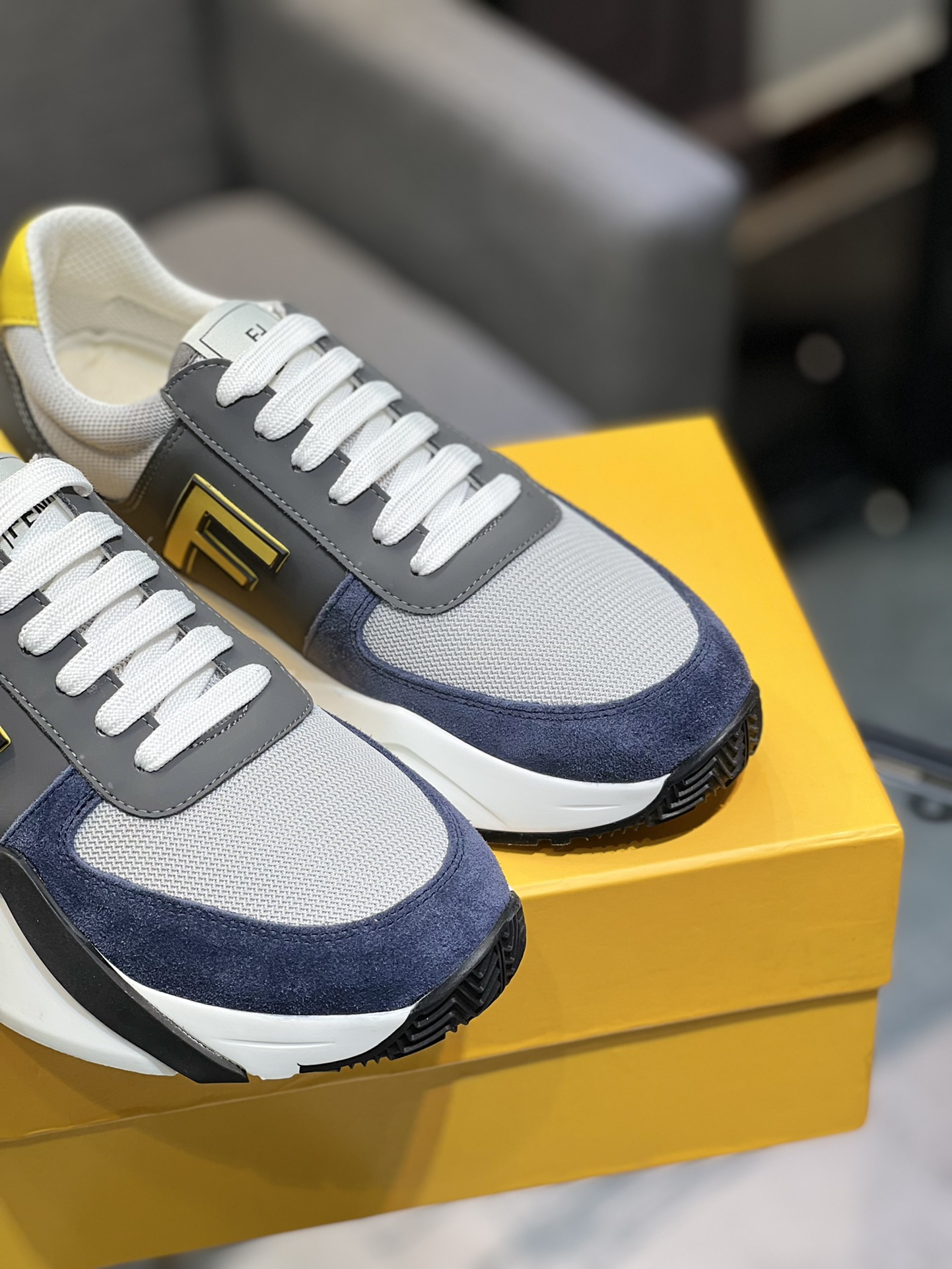 Fendi Mesh Runner Sneakers Grey