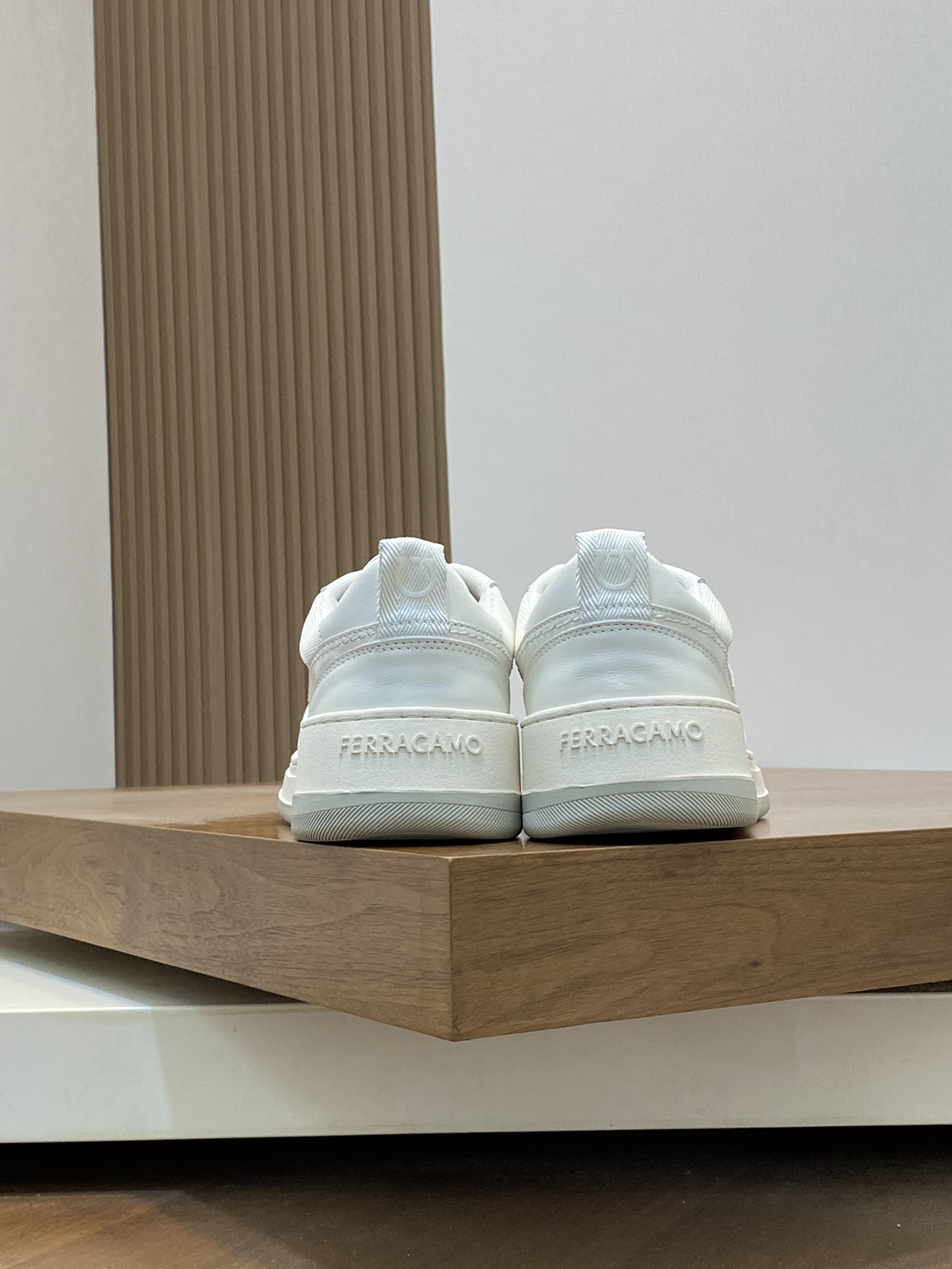 Ferragamo Logo Low-Top Sneakers White