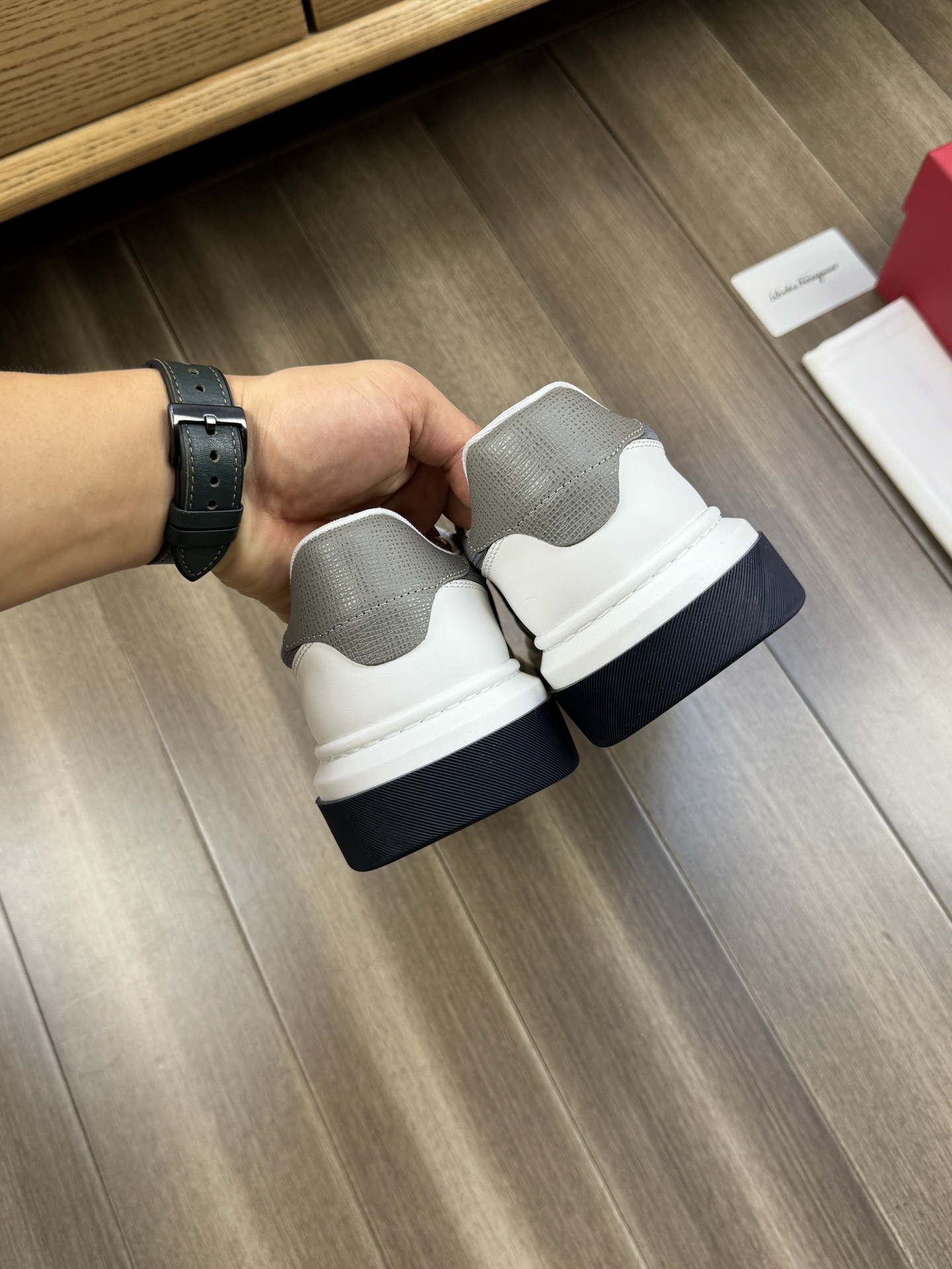 Ferragamo Logo Canvas Sneakers Grey