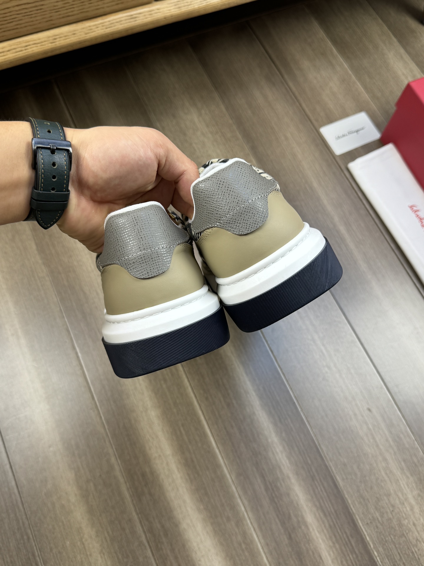 Ferragamo Gancini Canvas Sneakers Khaki