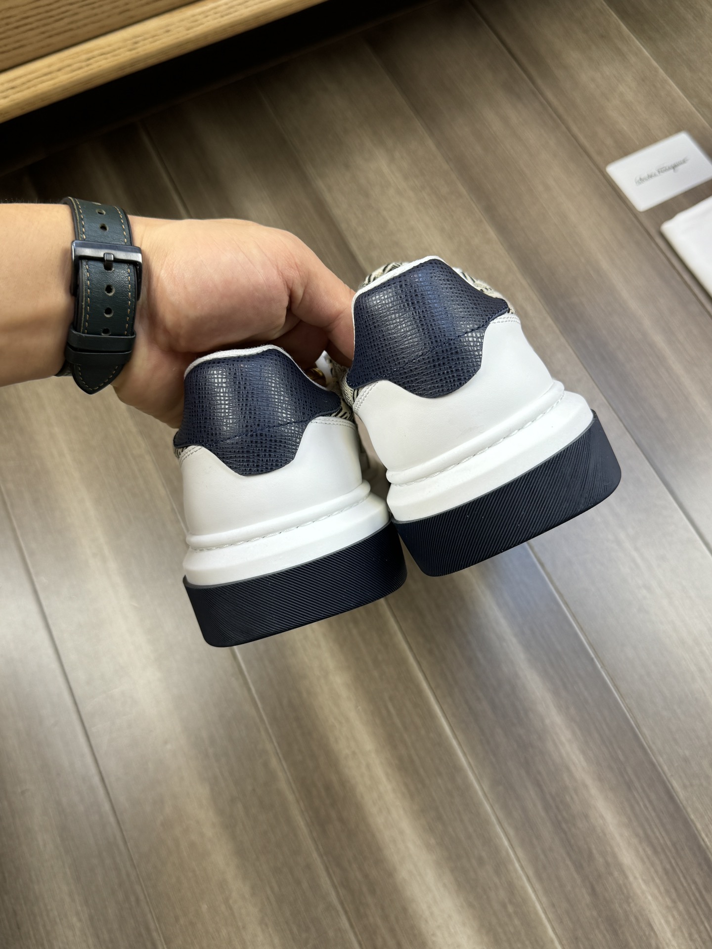 Ferragamo Monogram Low-Top Sneakers Navy