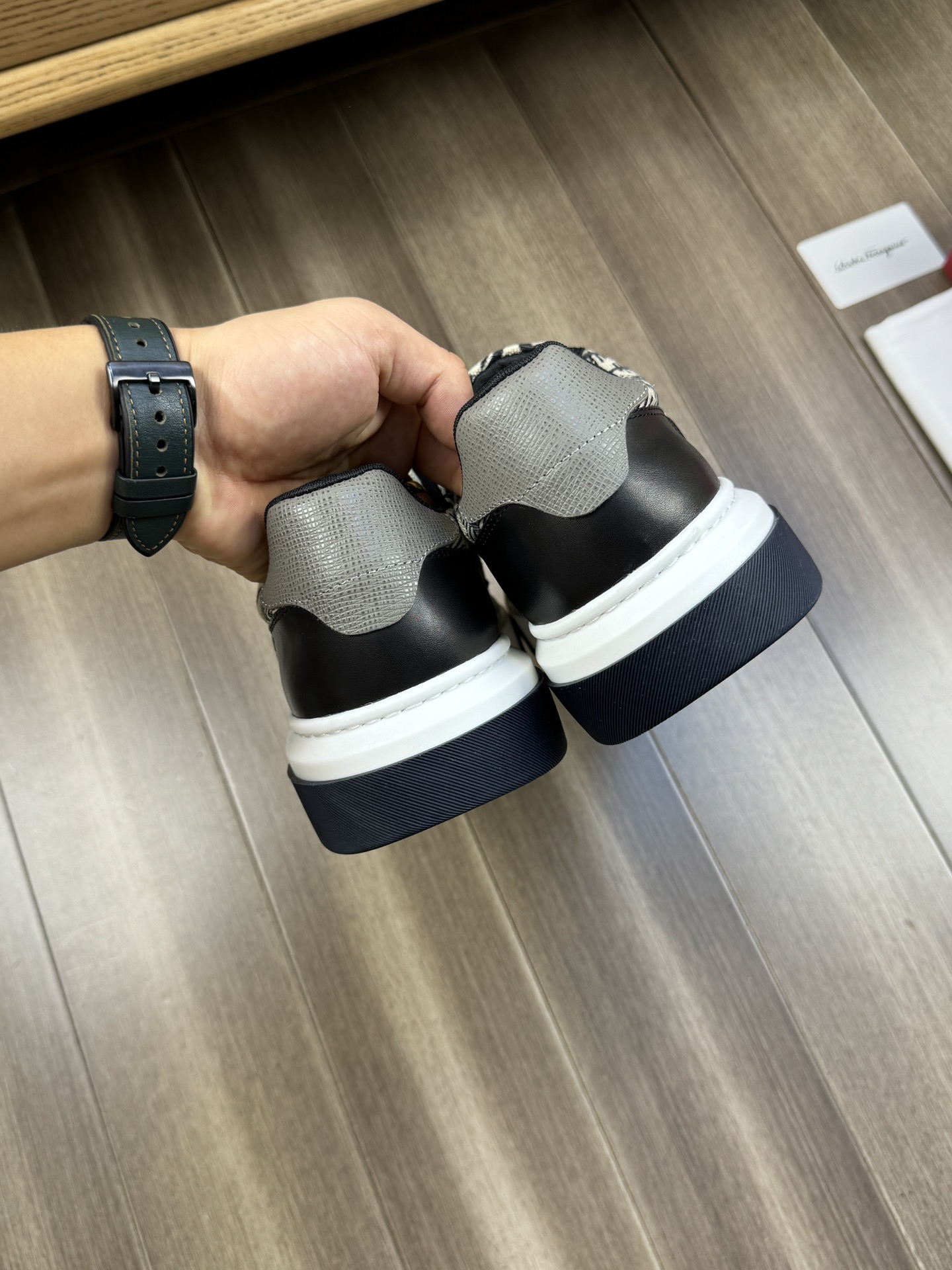 Ferragamo Logo Canvas Sneakers Black