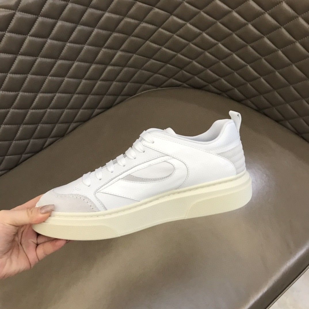 Ferragamo Calfskin Patchwork Sneakers White