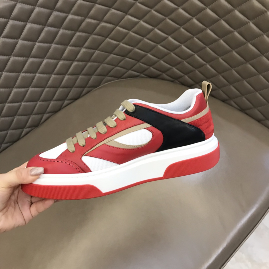 Ferragamo Panel Casual Sneakers Red
