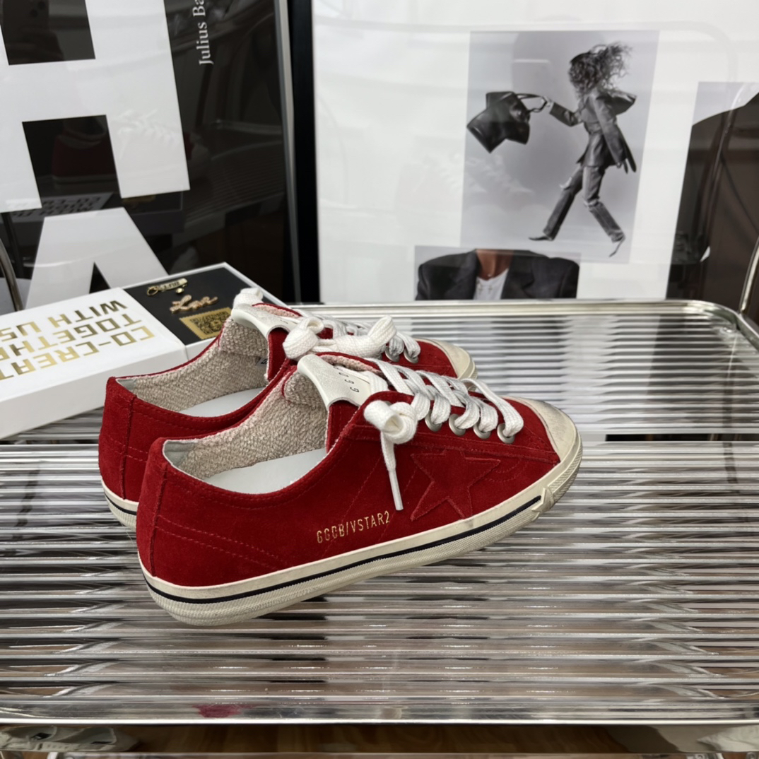 Golden Goose VSTAR2 Canvas Sneakers Velvet Red