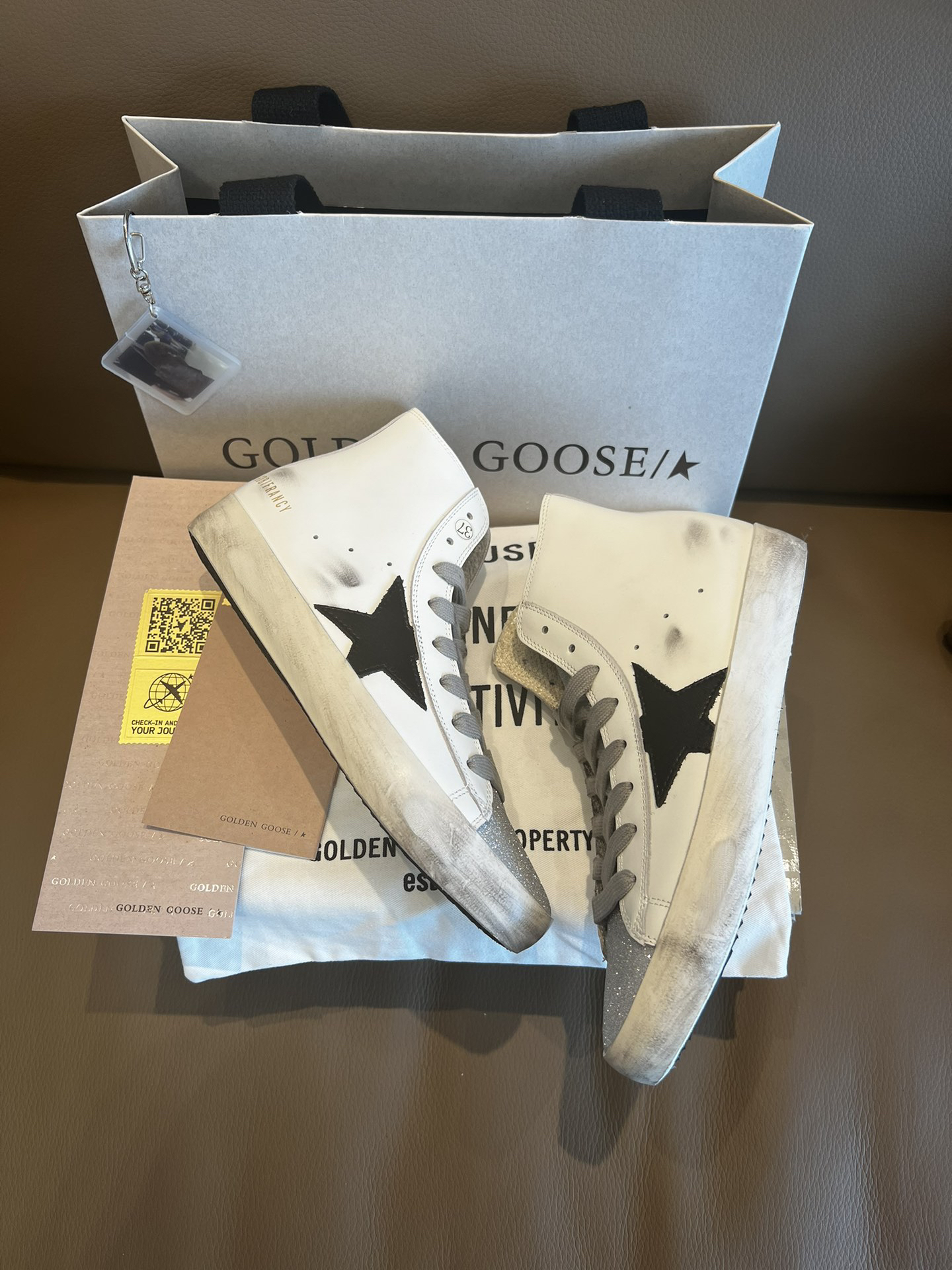 Golden Goose Superstar High-Top Sneakers White/Black/Silver