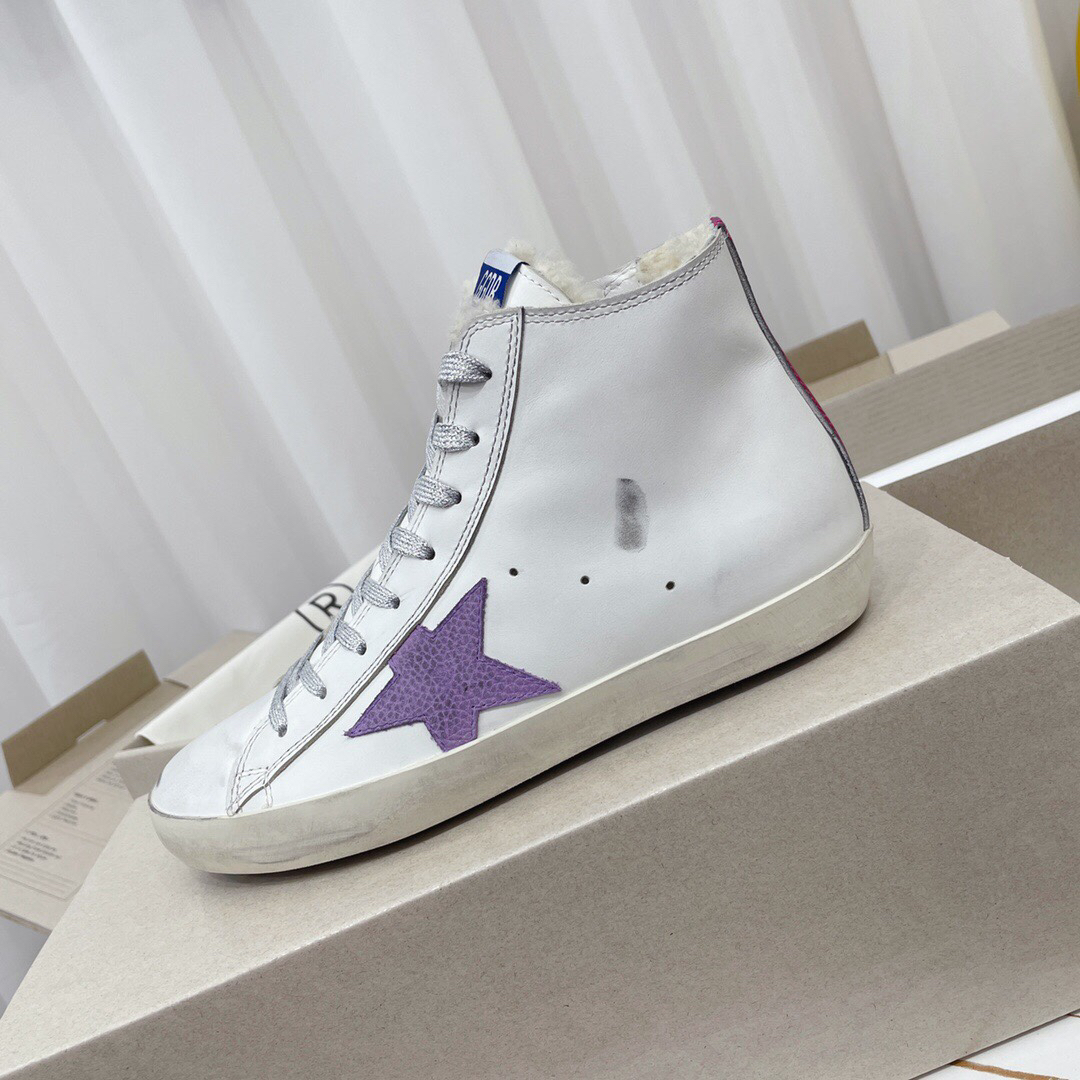 Golden Goose Francy Sherpa High-Top Sneakers Purple