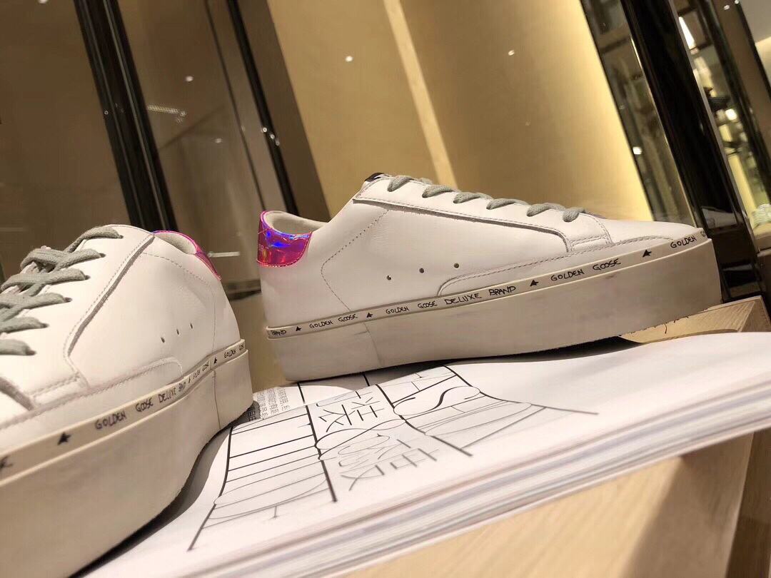 Golden Goose Hi Star Platform Sneakers Pink/White