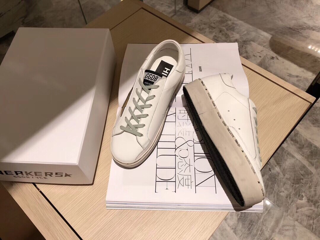 Golden Goose Hi Star Platform Sneakers White/Gold