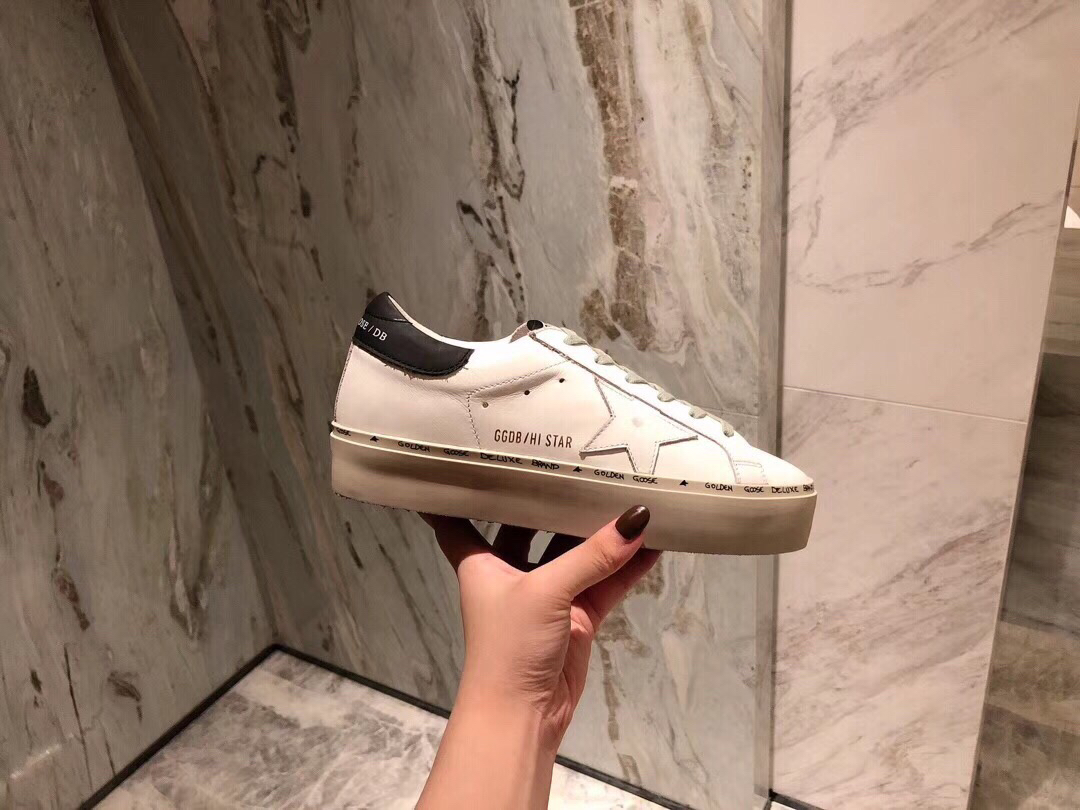 Golden Goose Hi Star Platform Sneakers Black/White
