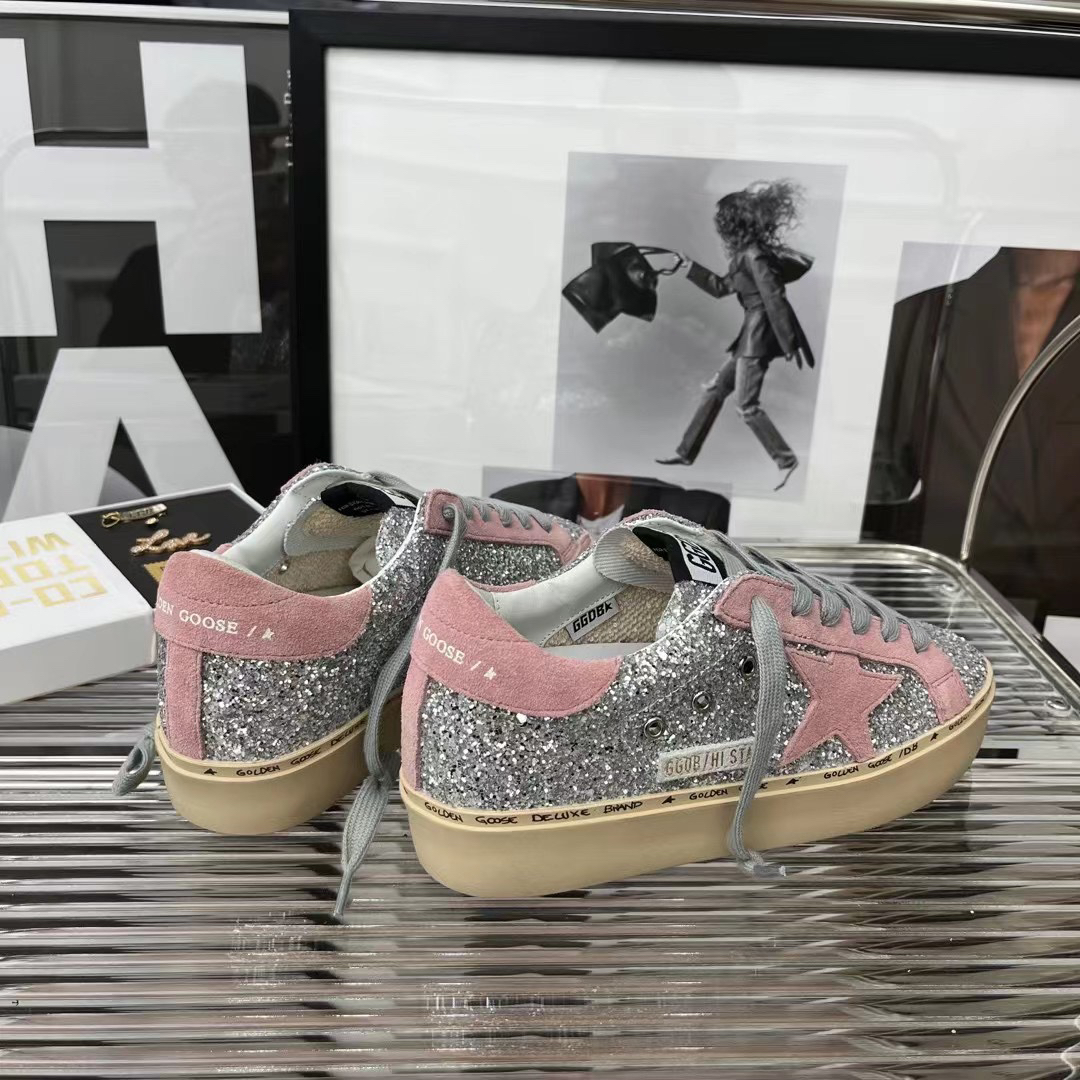 Golden Goose Hi Star Glitter Sneakers Pink