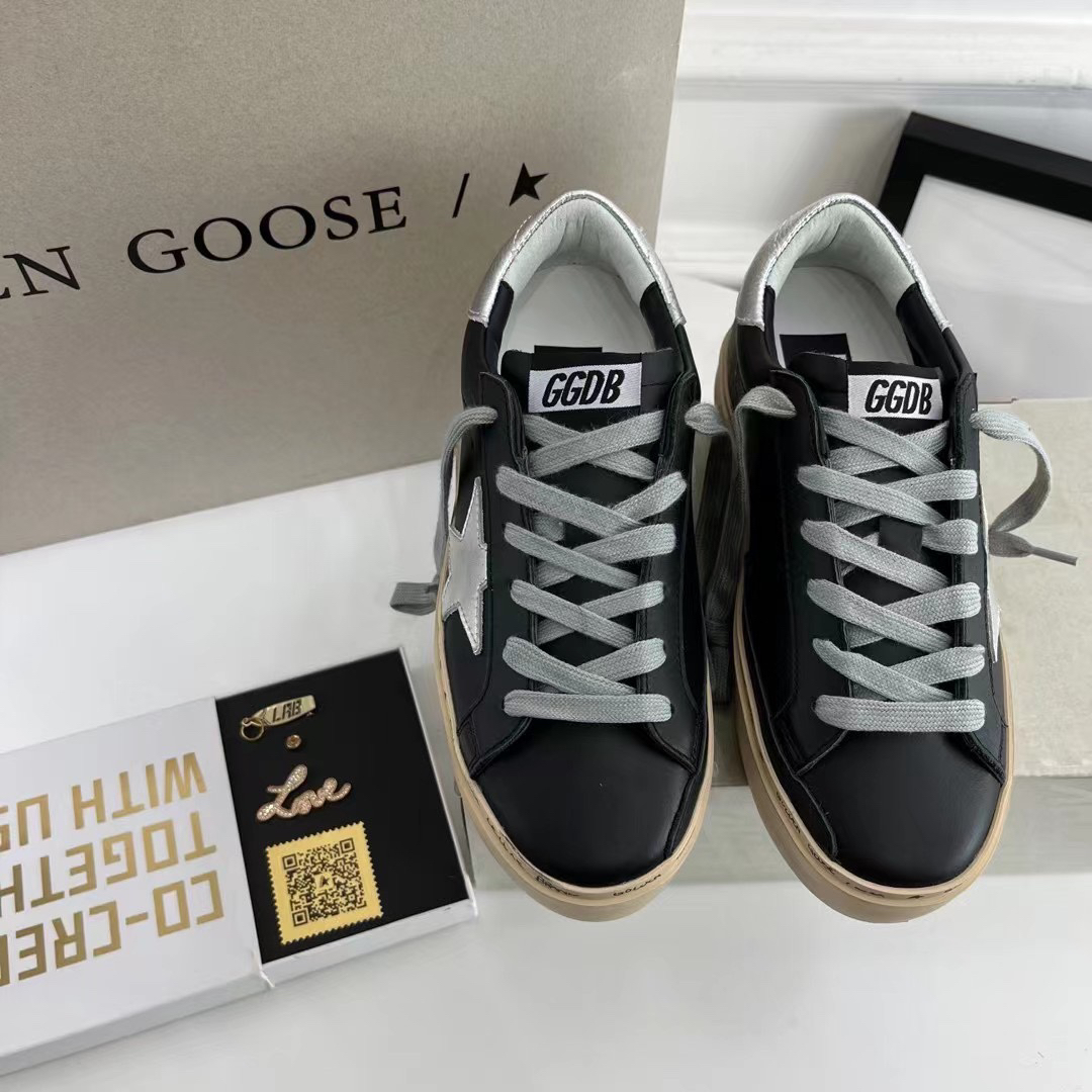Golden Goose Hi Star Platform Sneakers Black/Silver