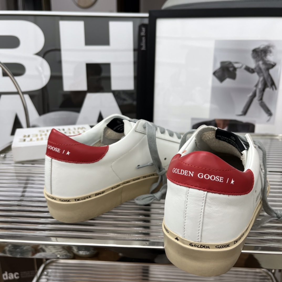 Golden Goose Hi Star Platform Sneakers White/Red