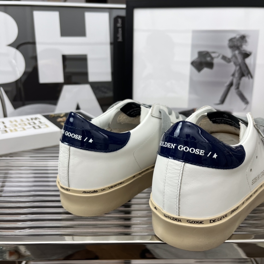 Golden Goose Hi Star Platform Sneakers White/Navy