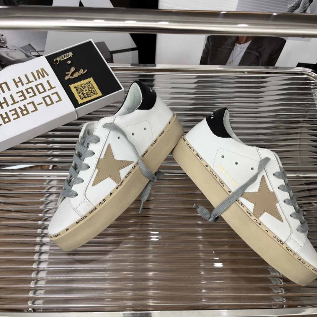 Golden Goose Hi Star Platform Sneakers White/Beige/Black