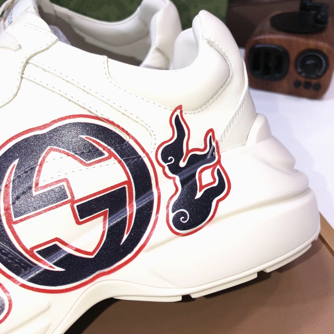 Gucci Rhyton Logo Dad Sneakers Off-White