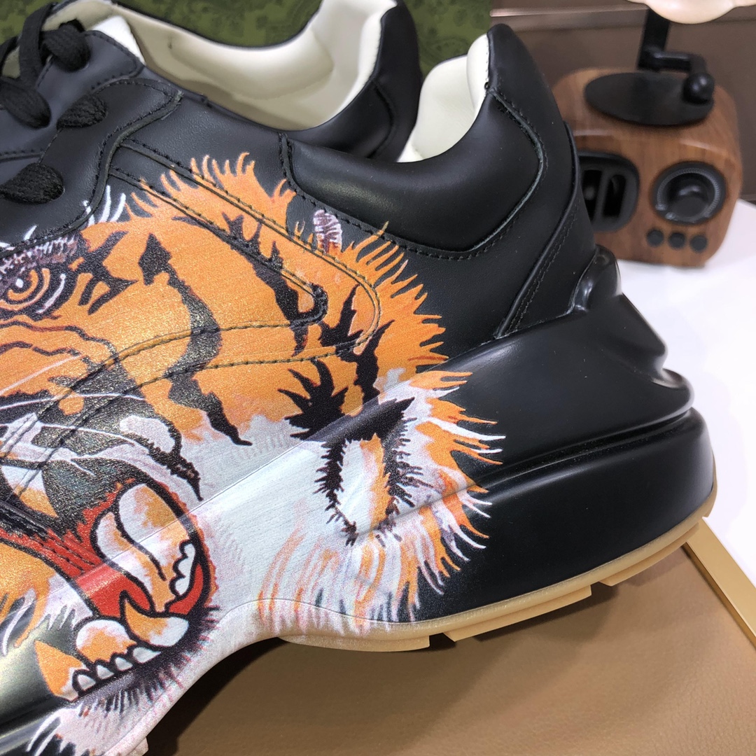 Gucci Tiger Print Dad Sneakers Black
