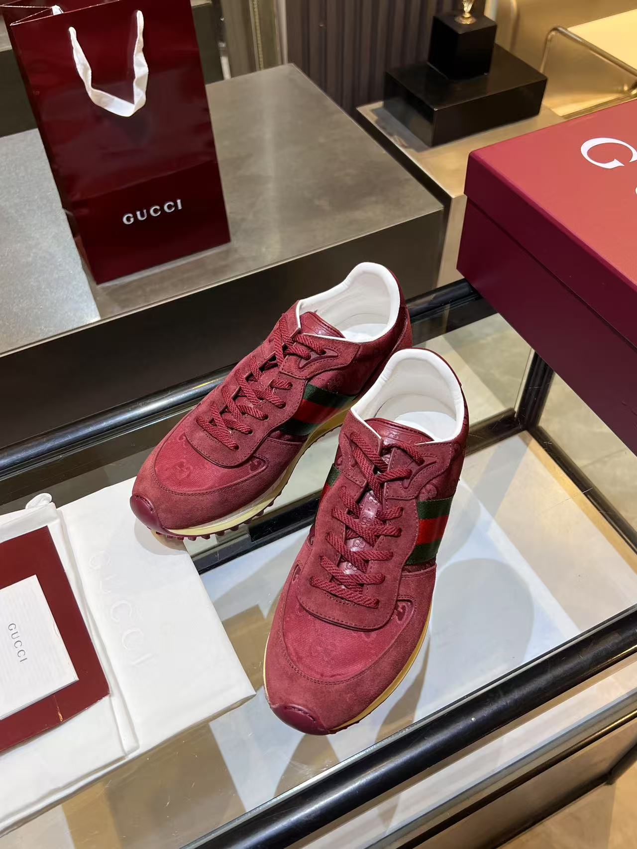 Gucci Re-Motion Platform Sneaker Burgundy