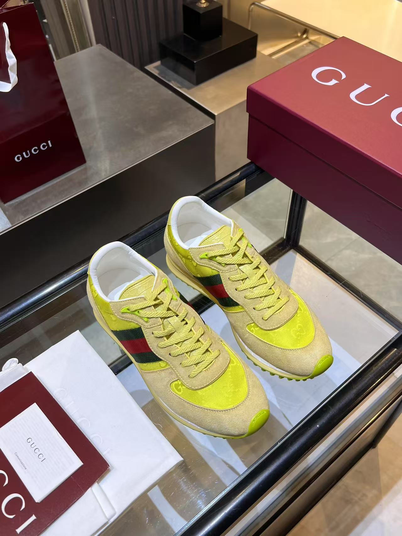 Gucci Re-Motion Platform Sneakers Lime
