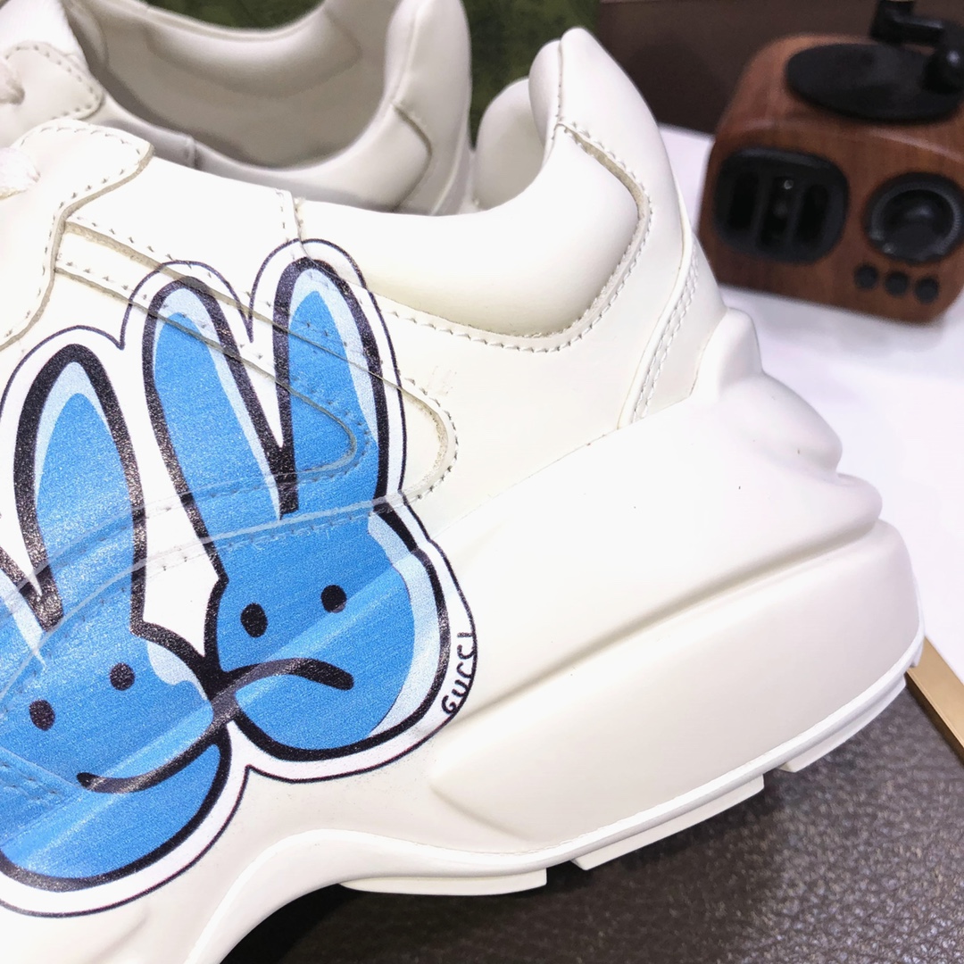 Gucci Chunky Dad Sneakers Blue Graphic Ivory