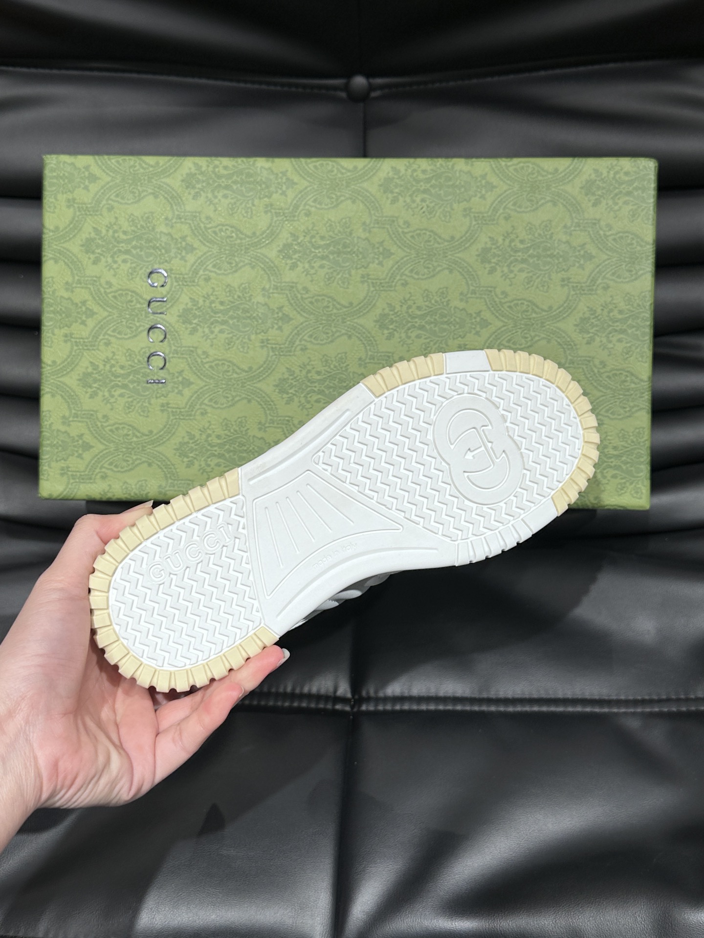 Gucci Re-Web Leather Sneakers White