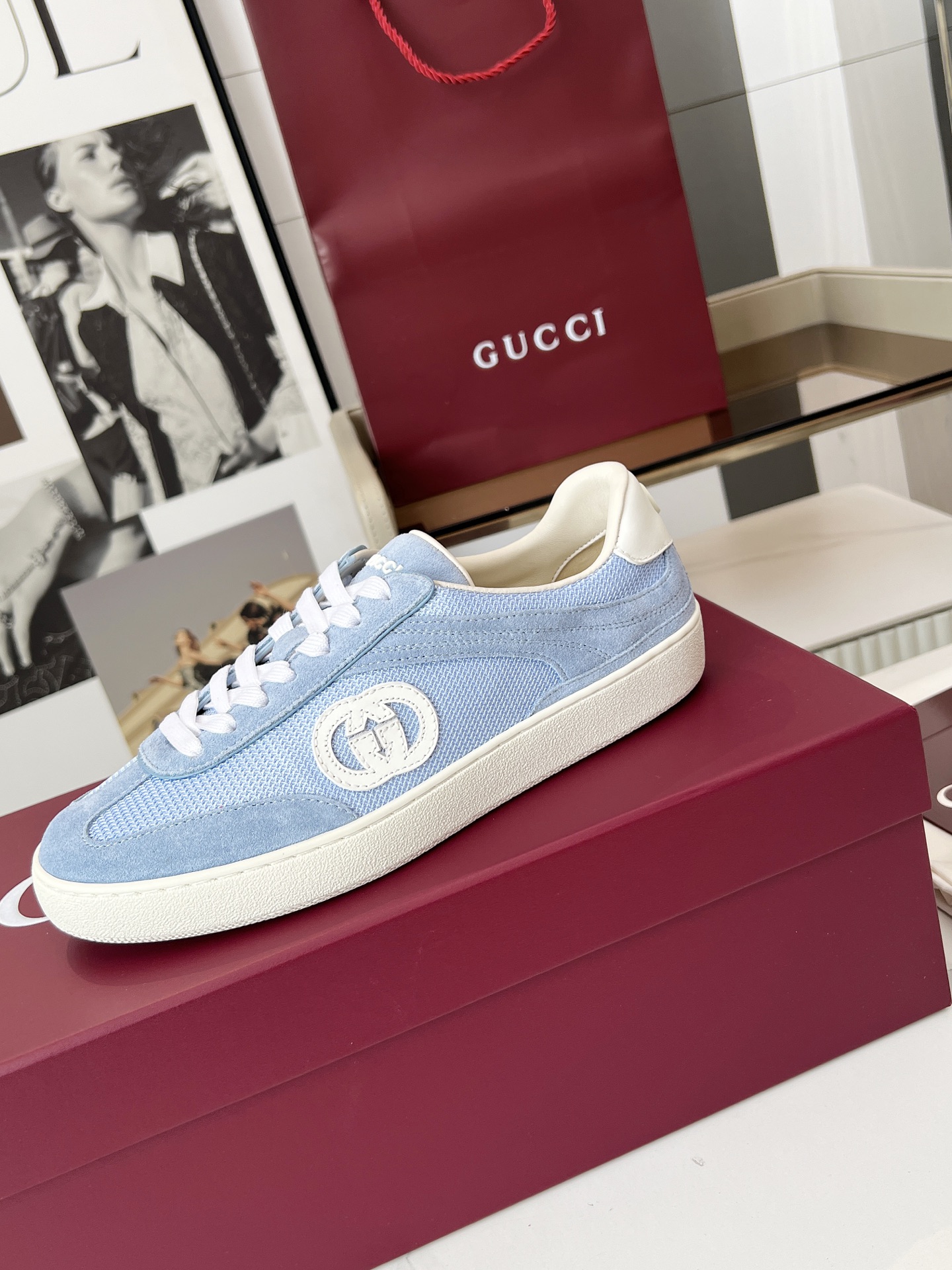 Gucci GG Trainer Sneakers Light Blue