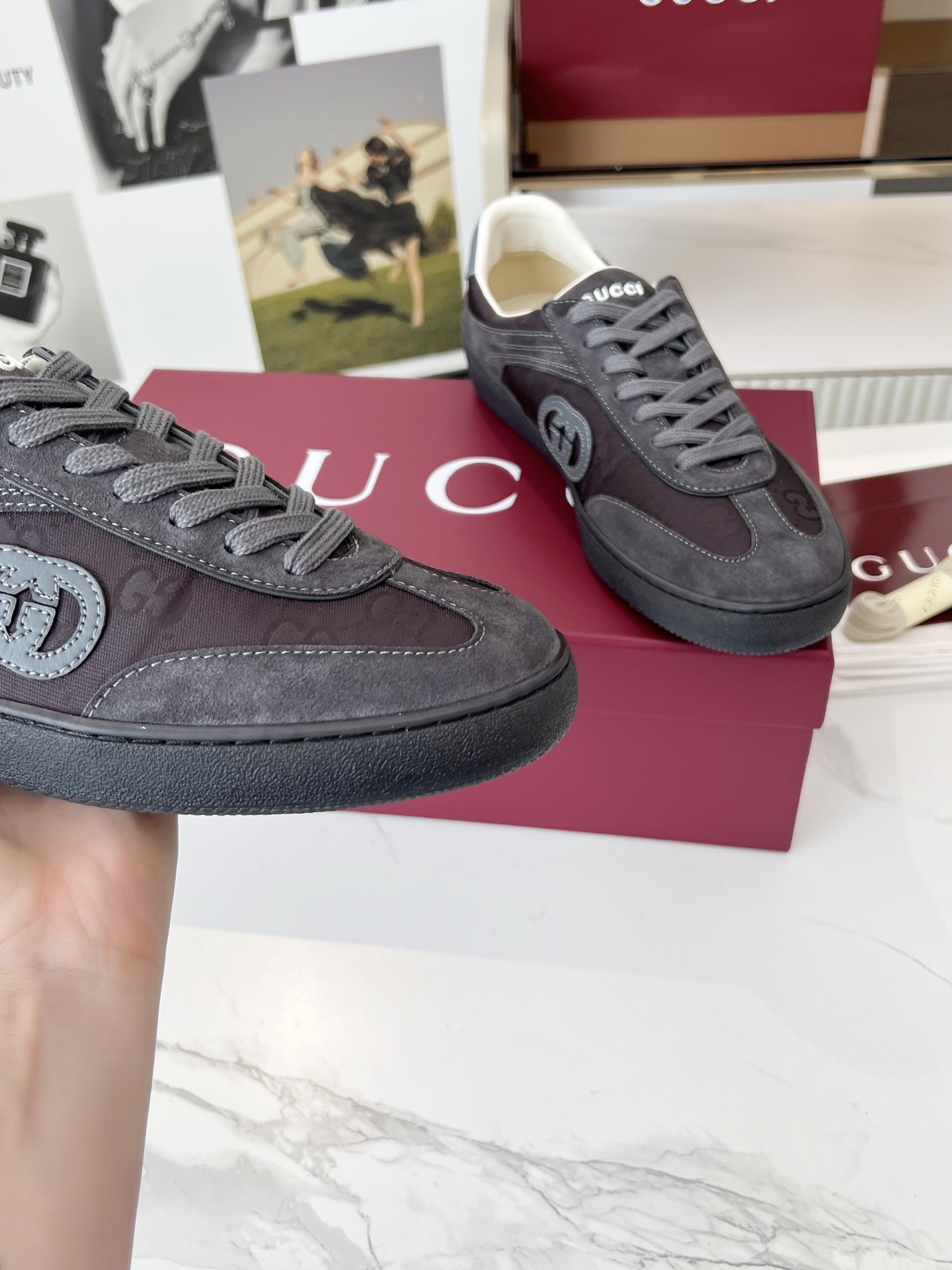 Gucci GG Trainer Sneakers Gray
