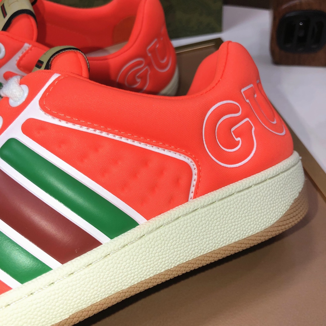 Gucci Low-Top Tennis Sneakers Orange