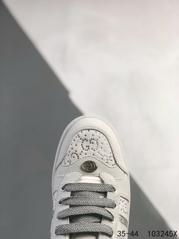 Gucci Distressed Screener Sneakers White