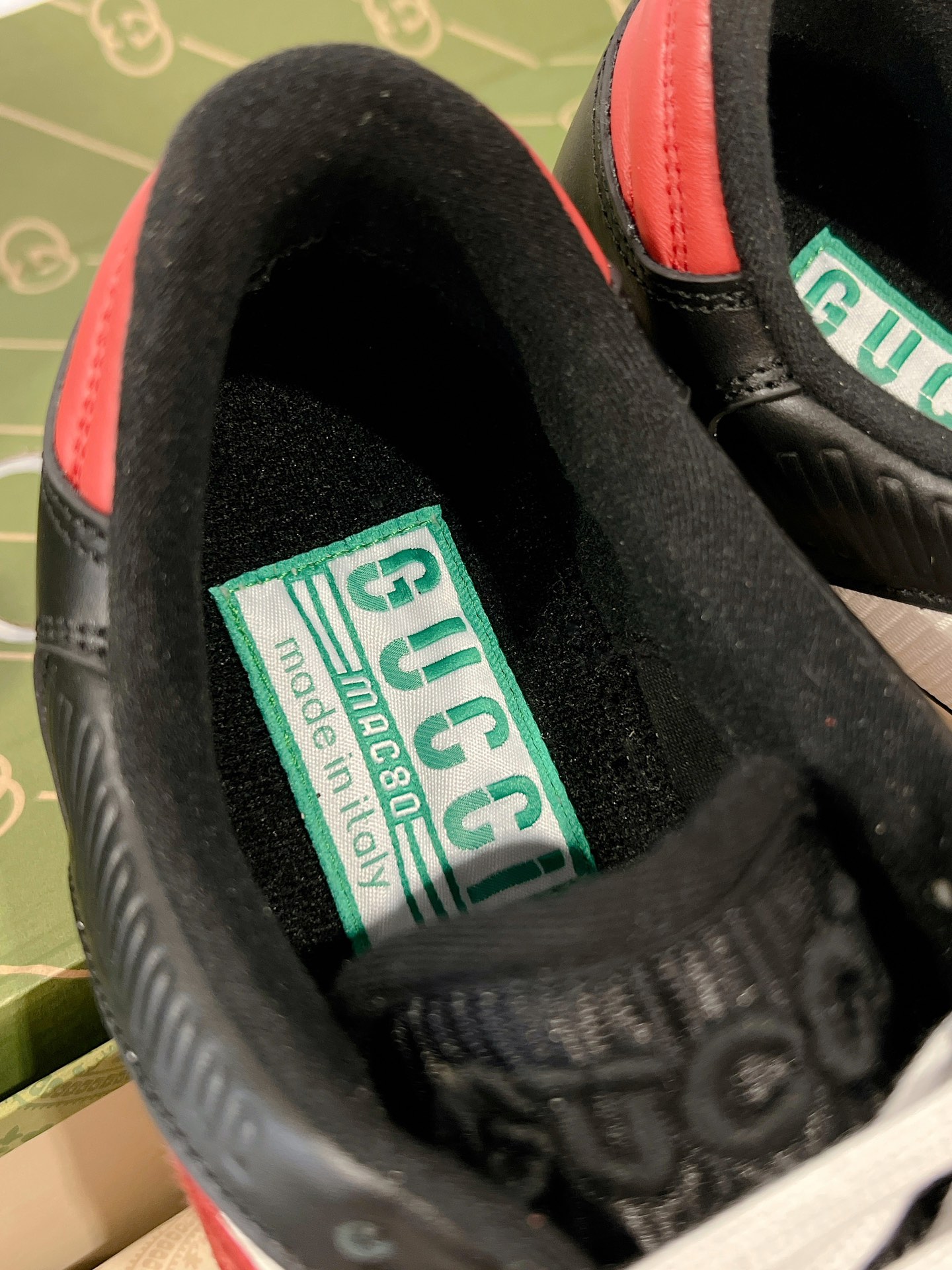 Gucci MAC80 Leather Sneakers Black Red