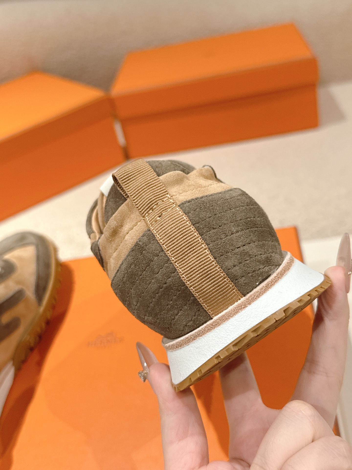 Hermes Suede H Logo Sneakers Multicolor