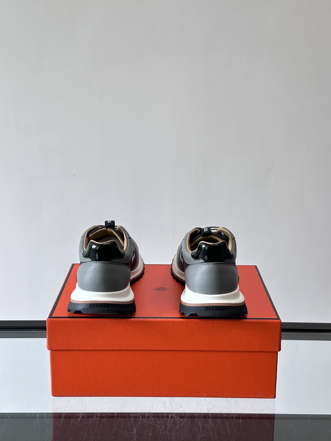 Hermes Hugo Platform Sneakers Grey/Black