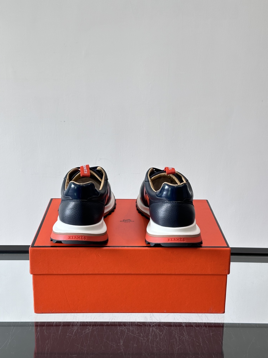 Hermes Hugo Platform Sneakers Navy/Red