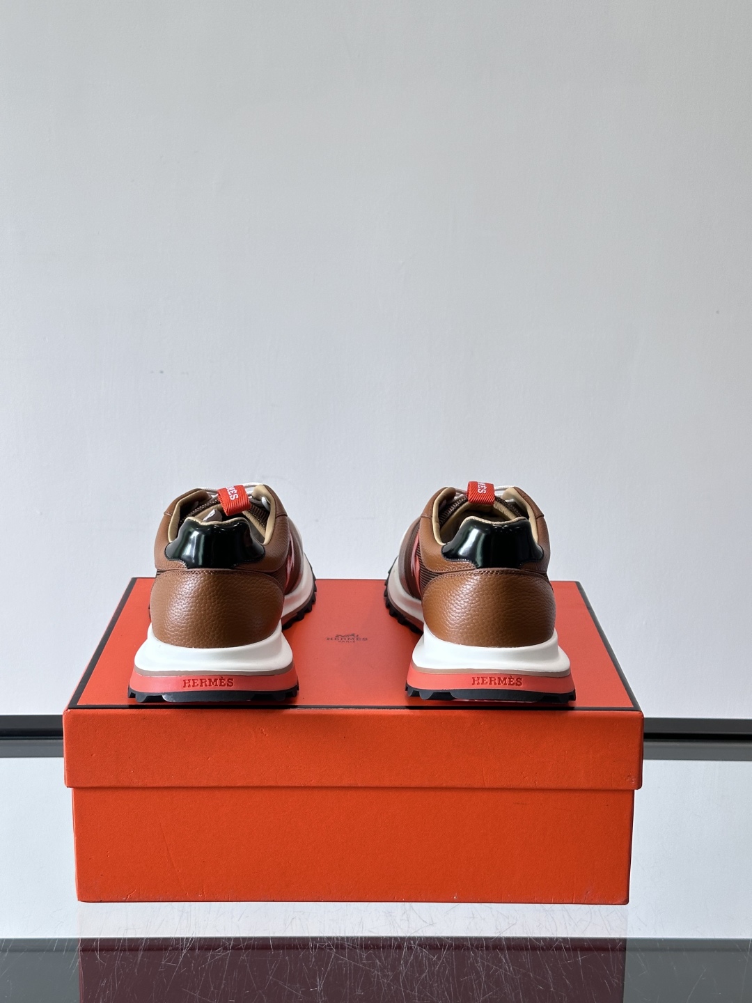 Hermes Hugo Platform Sneakers Brown