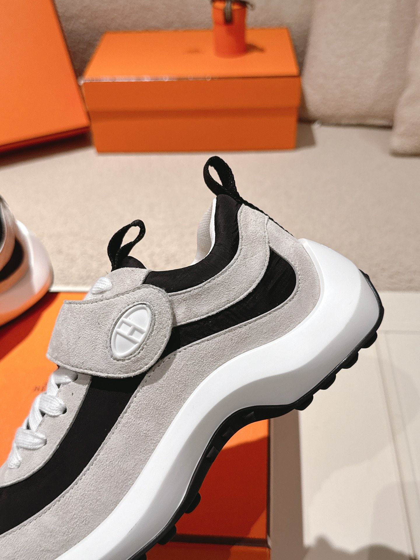 Hermes Couple Sport Sneakers Black/Grey